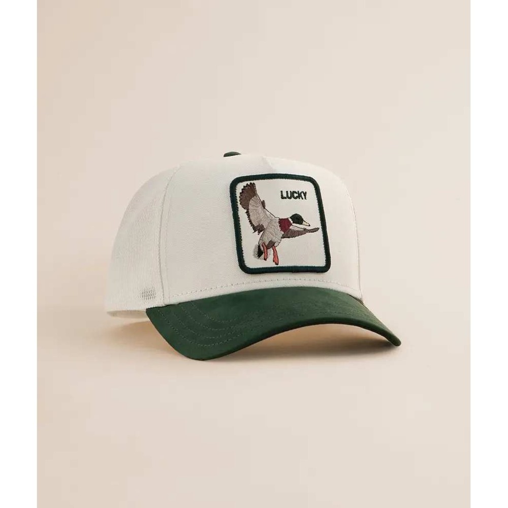 Goorin Bros Suede Lucky Duck Trucker Hat Green White One Size New With Tags